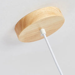 Lampadario a sospensione cilindrico in legno minimalista LED altezza 30 cm per sala da pranzo