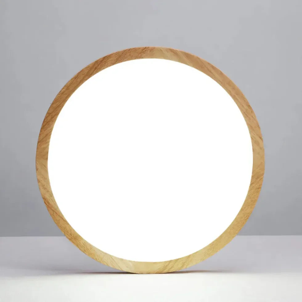 Plafoniera LED a soffitto rotonda stile nordico in legno dimmerabile per camera da letto