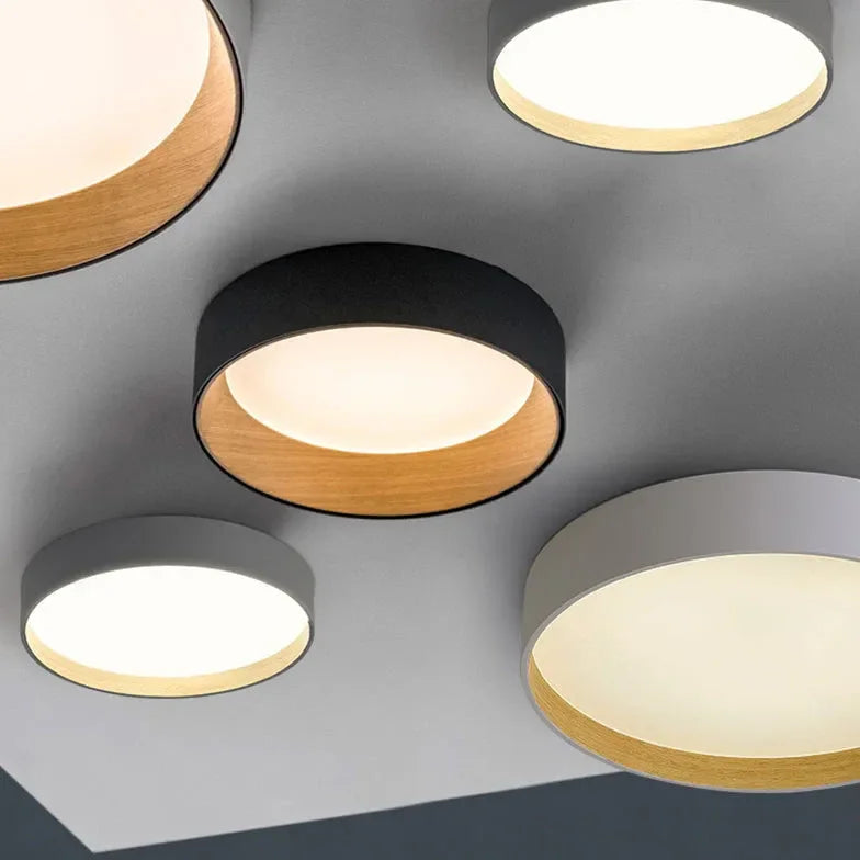 Plafoniera LED rotonda dimmerabile stile nordico per camera da letto