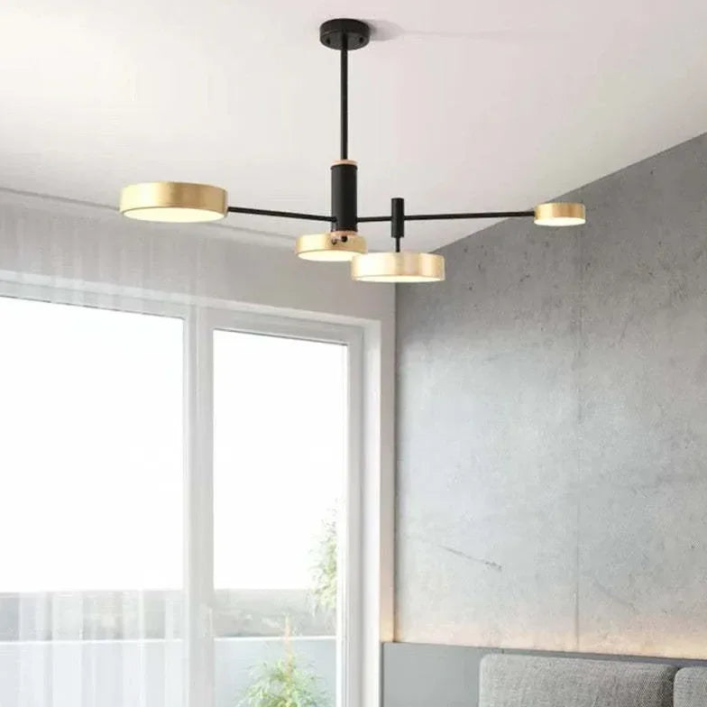 Lampadario a bracci in metallo nordico LED dimmerabili per soggiorno