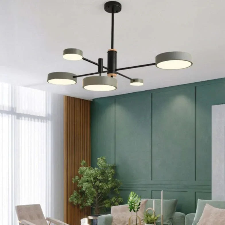 Lampadario a bracci in metallo nordico LED dimmerabili per soggiorno