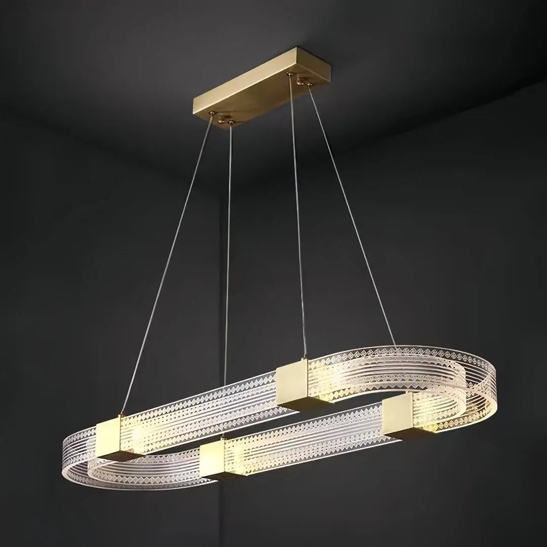 Lampada a sospensione ovale moderna LED dimmerabile per sala da pranzo