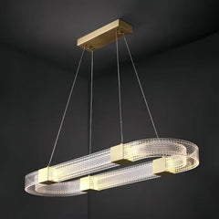Lampada a sospensione ovale moderna LED dimmerabile per sala da pranzo