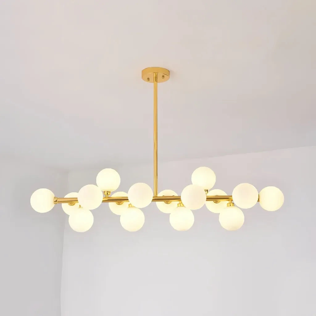 Lampadario con sfere di vetro dal design moderno per sala da pranzo