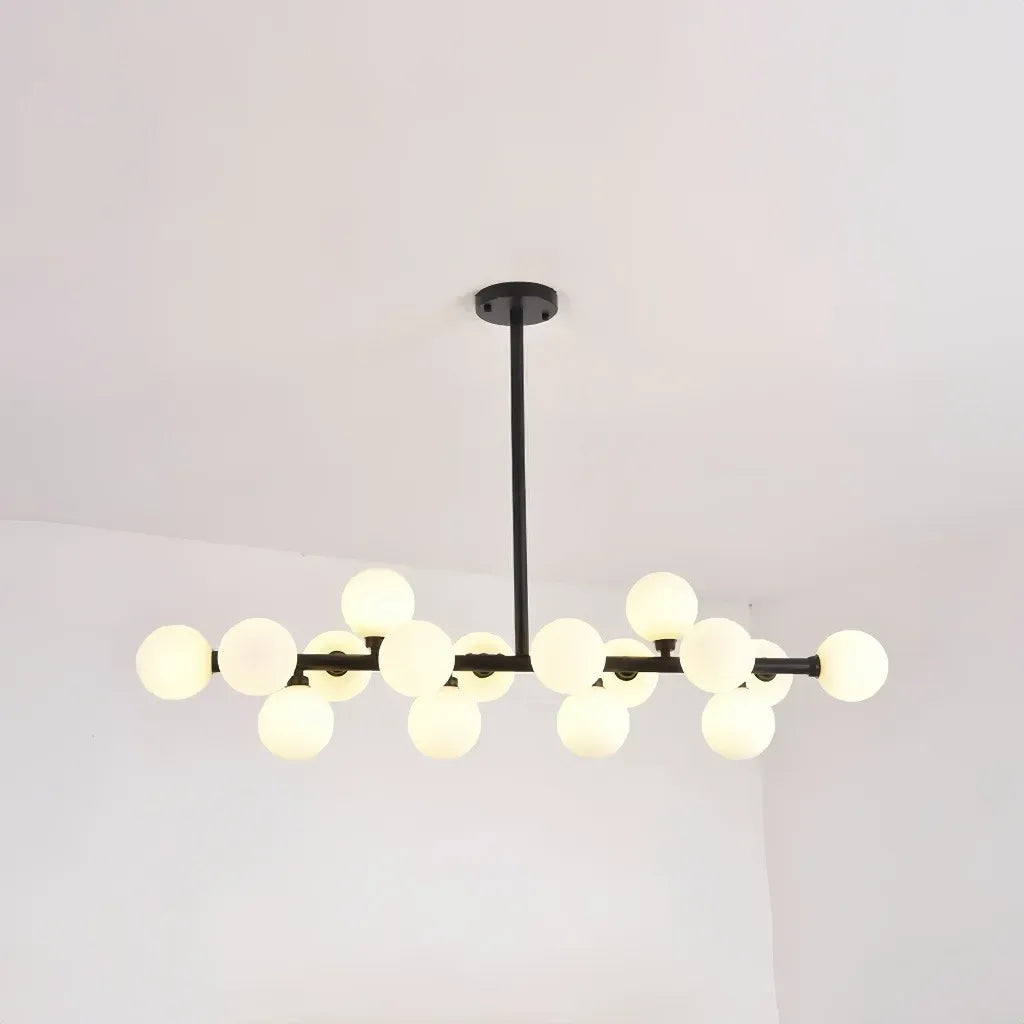 Lampadario con sfere di vetro dal design moderno per sala da pranzo