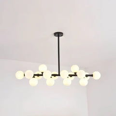 Lampadario con sfere di vetro dal design moderno per sala da pranzo
