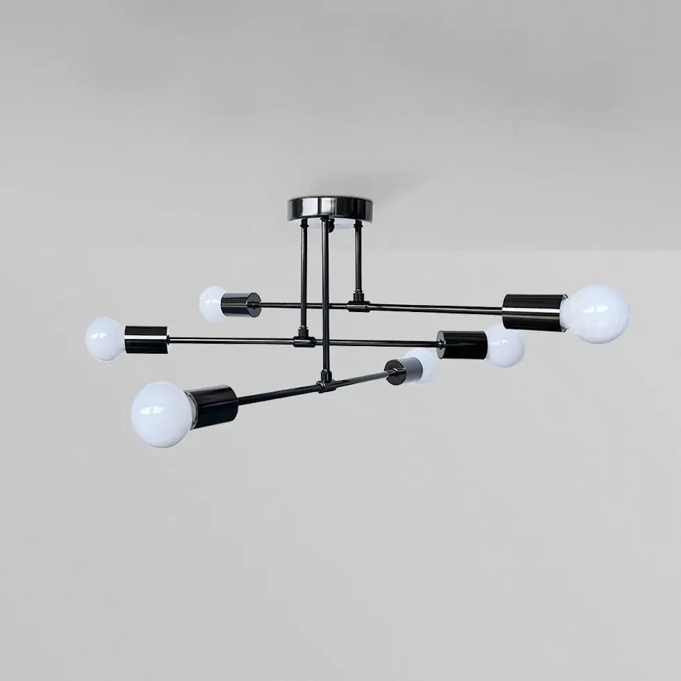 Plafoniera sputnik moderna con bracci in metallo a 6 luci per soggiorno