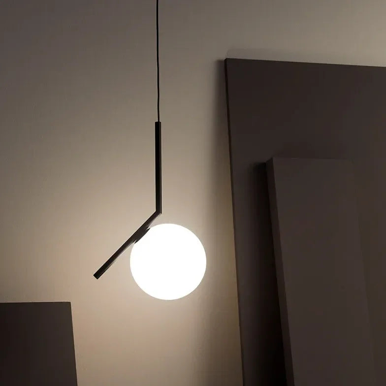Lampadario con sfere in vetro LED design moderno altezza regolabile per sala pranzo