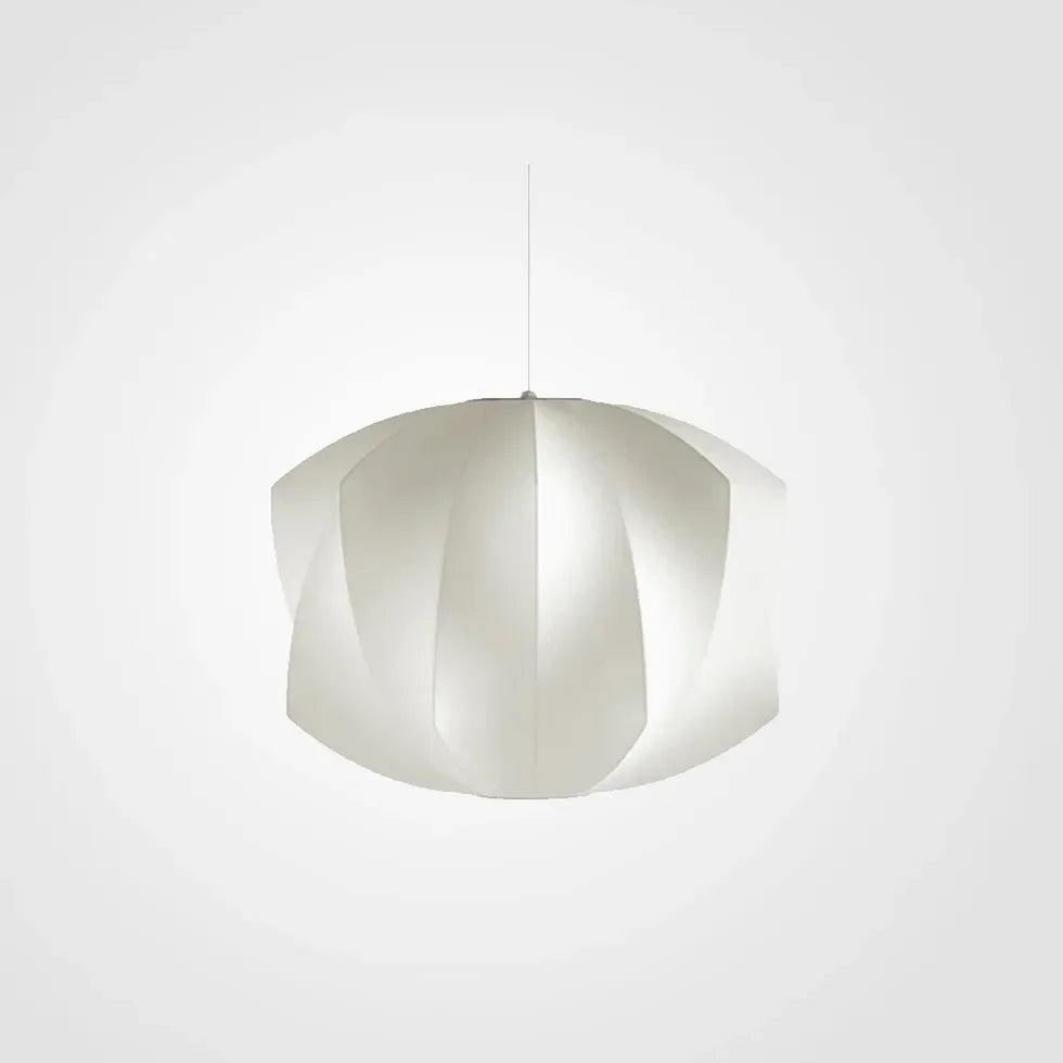 Lampadario in tessuto dal design nordico bianco ispirato alla lanterna per soggiorno