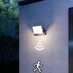 Applique da esterno con sensore di movimento LED orientabile nera moderna